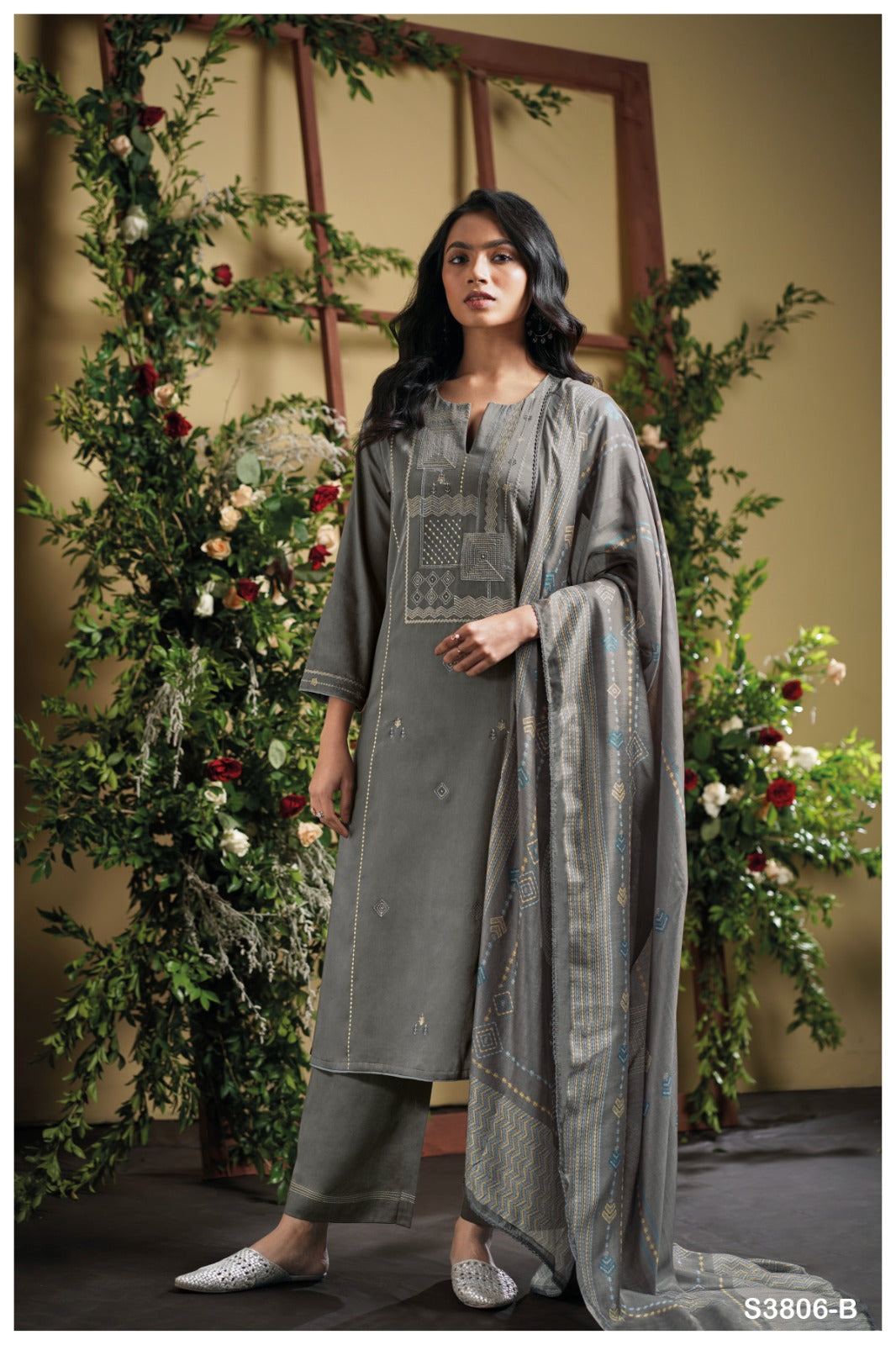Ganga ELLESY S3086| Ganga Suits Wholesaler in Rohtak – Ashok Lal & Sons