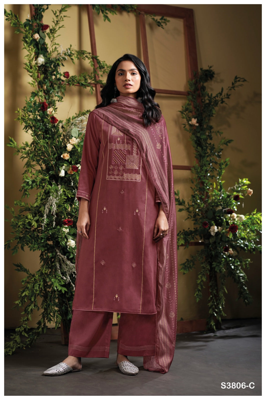 Ganga ELLESY S3086| Ganga Suits Wholesaler in Rohtak – Ashok Lal & Sons