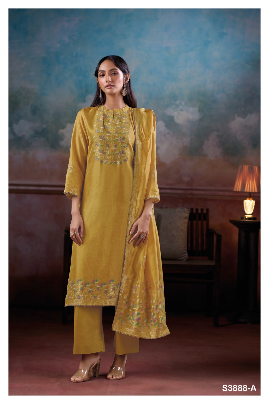 Ganga MANSIYA S3888| Ganga Suits Wholesaler in Rohtak – Ashok Lal & Sons
