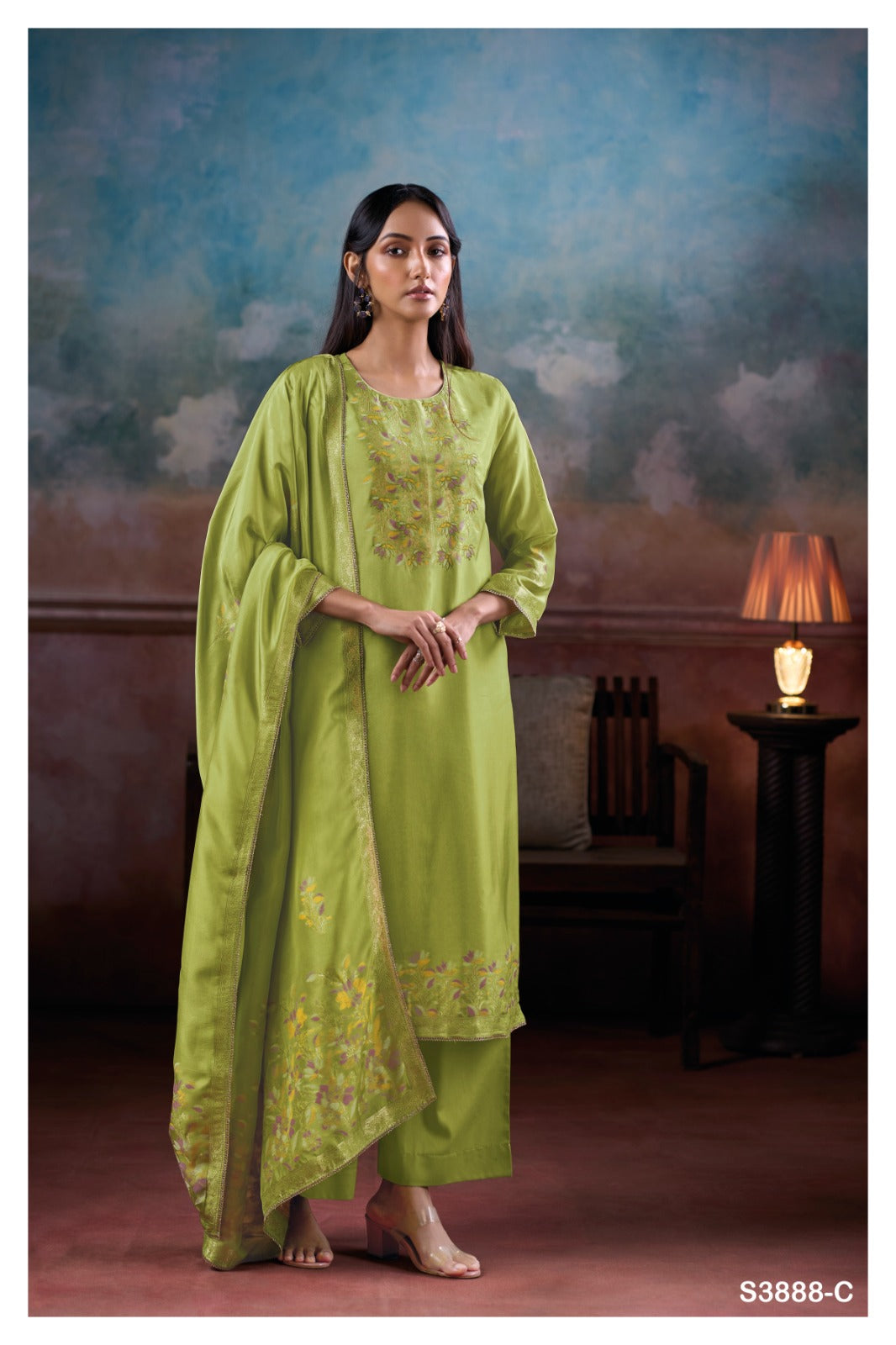 Ganga MANSIYA S3888| Ganga Suits Wholesaler in Rohtak – Ashok Lal & Sons