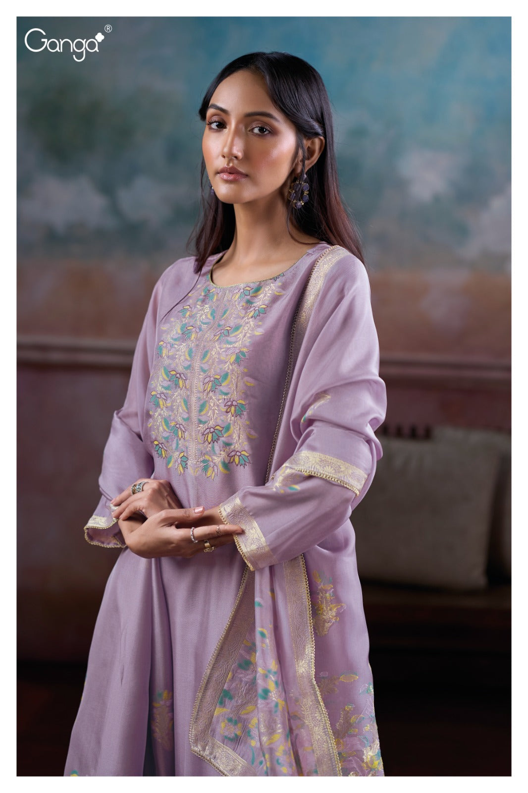 Ganga MANSIYA S3888| Ganga Suits Wholesaler in Rohtak – Ashok Lal & Sons