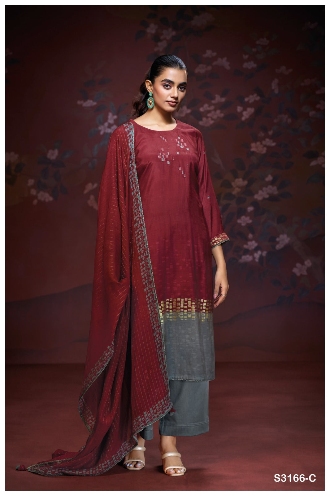 Ganga ADHITRI S3166| Ganga Suits Wholesaler in Rohtak – Ashok Lal & Sons