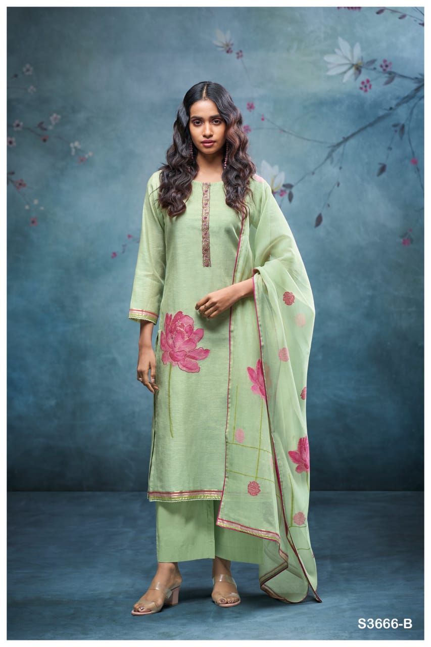 Ganga REVA S3666| Ganga Suits Wholesaler in Rohtak – Ashok Lal & Sons