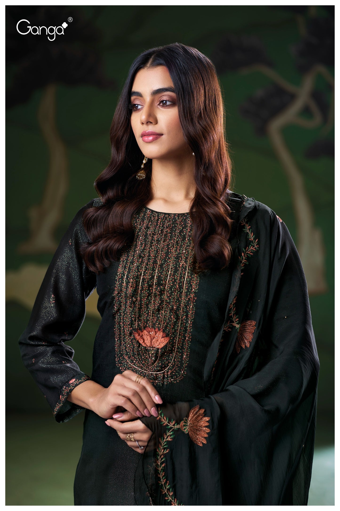 Ganga NYLA S3205 – Premium Pure Bemberg Silk Suit | Ashok Lal & Sons, Rohtak Wholesaler