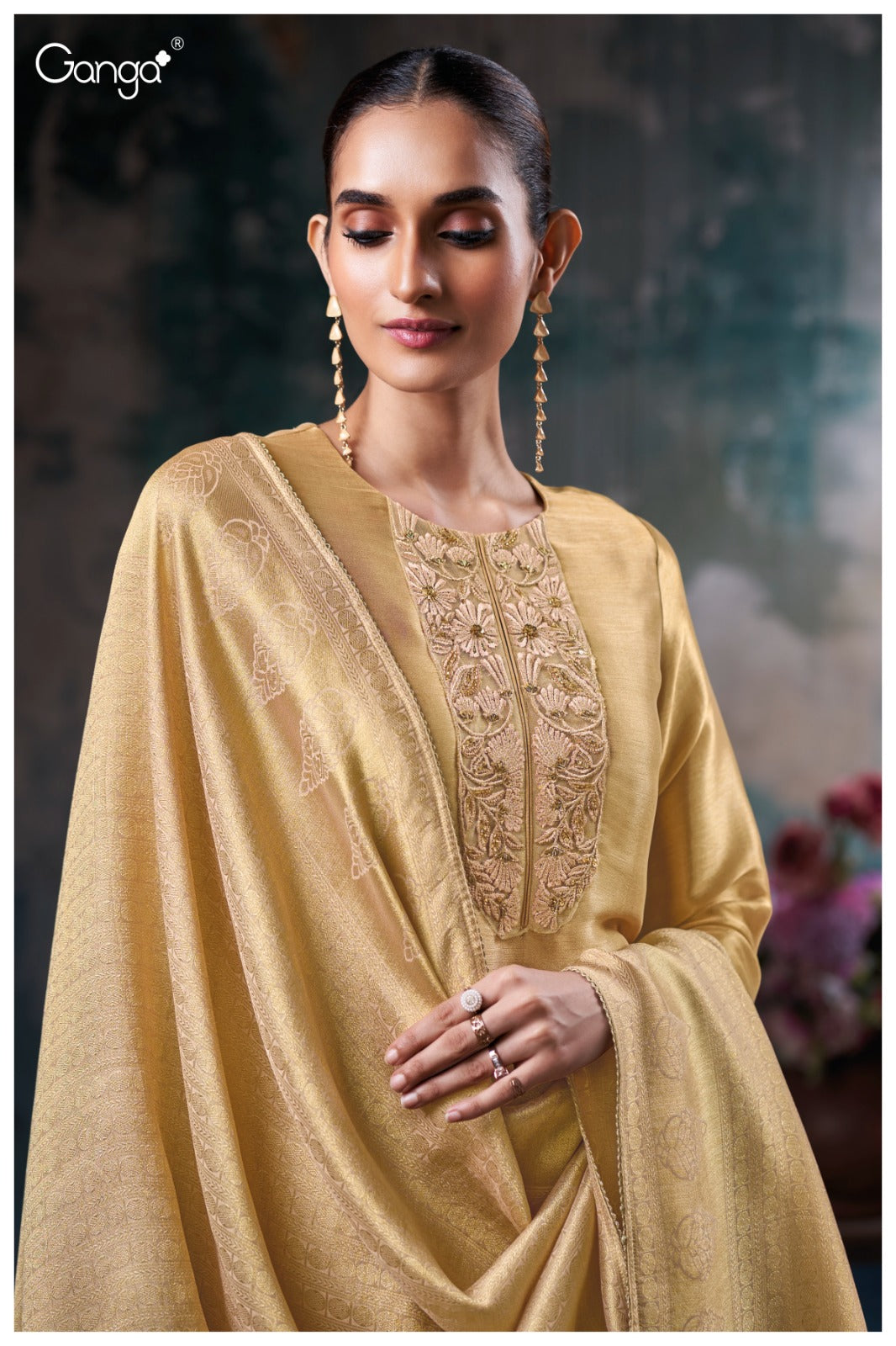 Ganga PRAKRITI S3771 |Premium Pure Bemberg Silk Suit - Ashok Lal & Sons Wholesaler