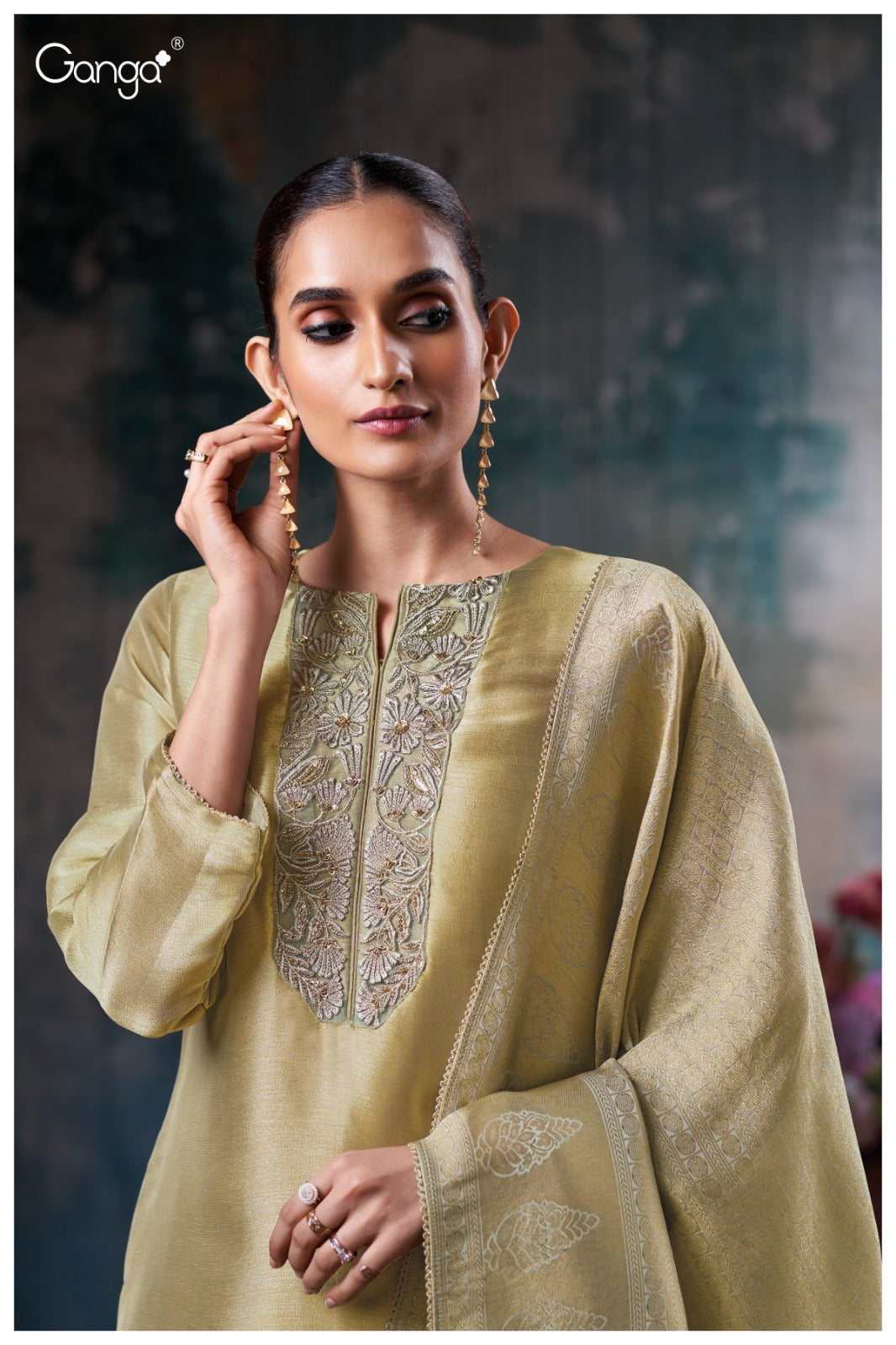 Ganga PRAKRITI S3771 |Premium Pure Bemberg Silk Suit - Ashok Lal & Sons Wholesaler