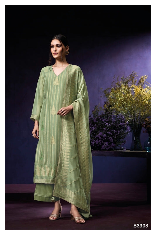 Ganga MARTINA S3903|Premium Pure Organza Silk- Ashok Lal & Sons Rohtak
