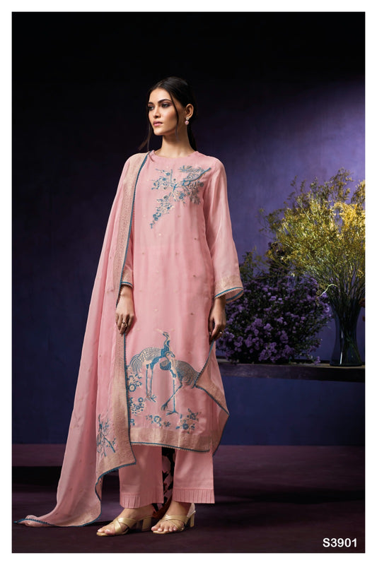 - Ganga KAYA S3901 |Premium Pure Viscose Organza Suit – Ganga Suits Wholesaler Ashok Lal & Sons