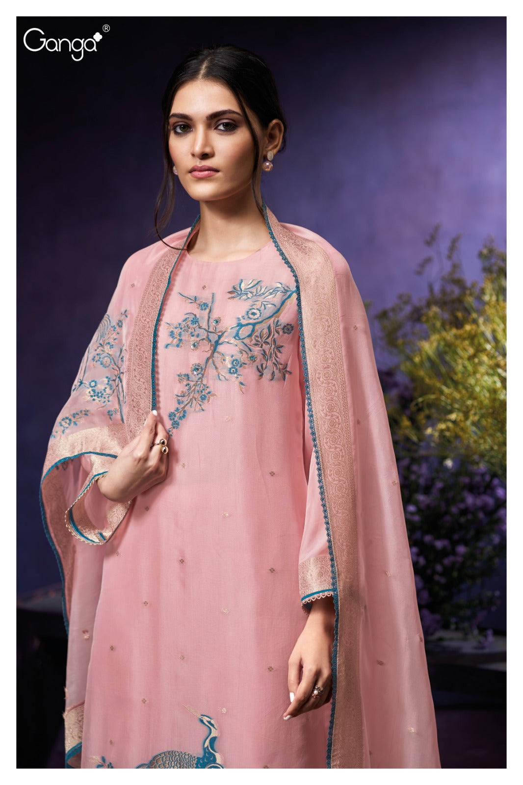 - Ganga KAYA S3901 |Premium Pure Viscose Organza Suit – Ganga Suits Wholesaler Ashok Lal & Sons
