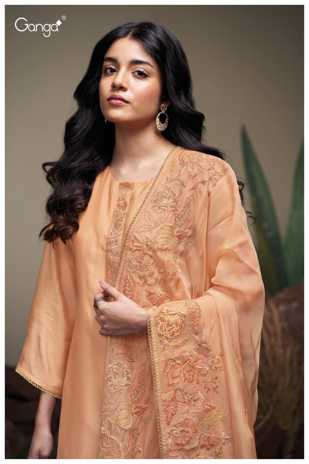 Ganga FAYETH S3849 |Premium Pure Bemberg Silk Suit – Ganga Suits Wholesaler Ashok Lal & Sons