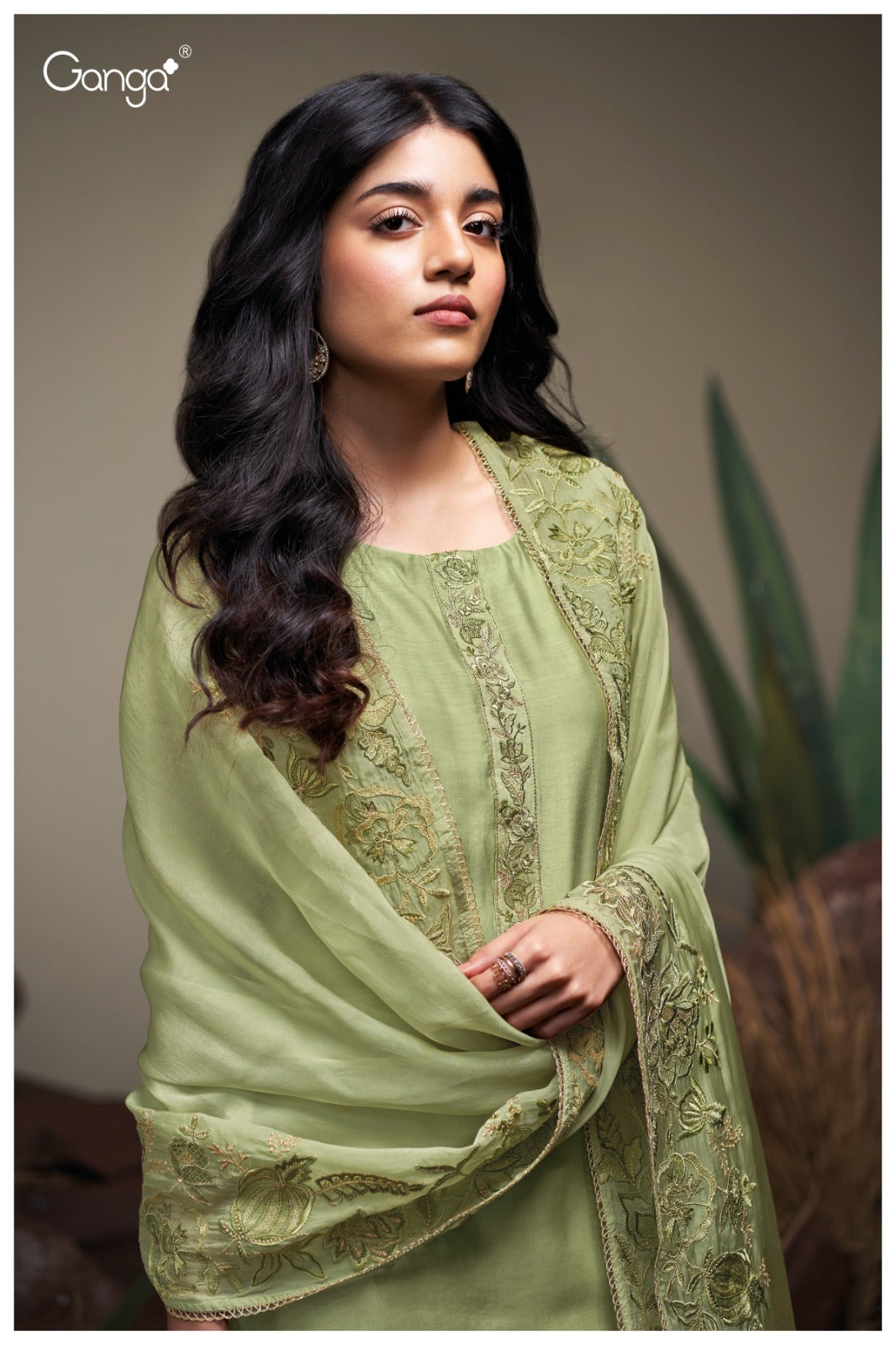 Ganga FAYETH S3849 |Premium Pure Bemberg Silk Suit – Ganga Suits Wholesaler Ashok Lal & Sons