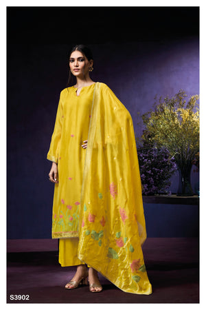 Ganga LISHA S3902 |Premium Pure Viscose Woven Silk Suit – Ganga Suits Wholesaler Ashok Lal & Sons