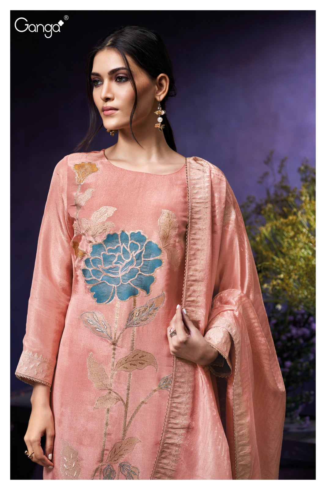 Ganga RASHI S3966 |Premium Pure Viscose Jacquard Suit – Ganga Suits Wholesaler Ashok Lal & Sons