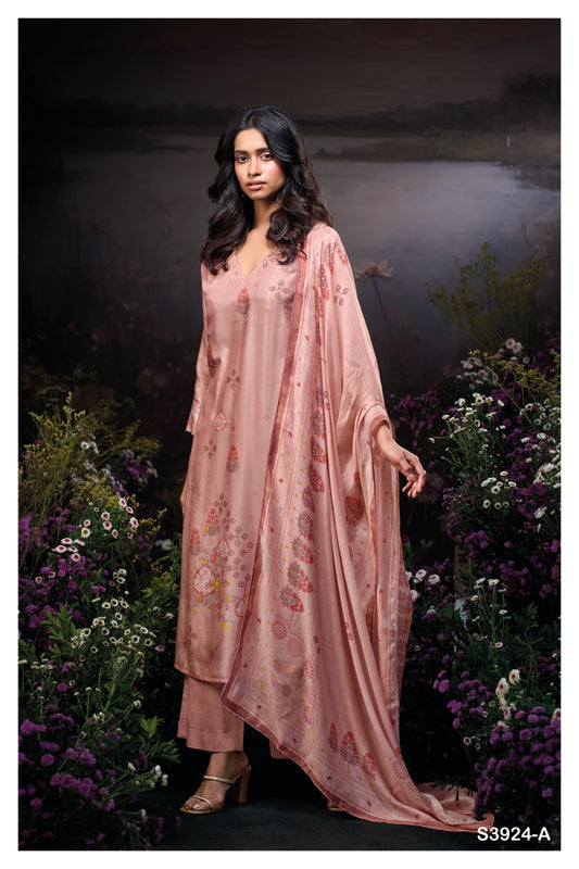 Ganga HYANCI S3924 |Premium Pure Bemberg Russian Silk Suit – Ganga Suits Wholesaler Ashok Lal & Sons