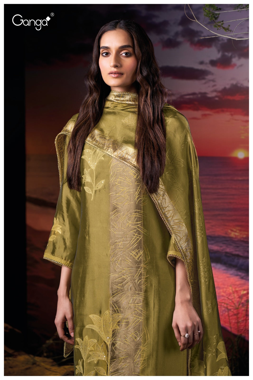 Ganga PRAXIS S3816 |Premium Pure Viscose Woven Silk Suit – Ganga Suits Ashok Lal & Sons