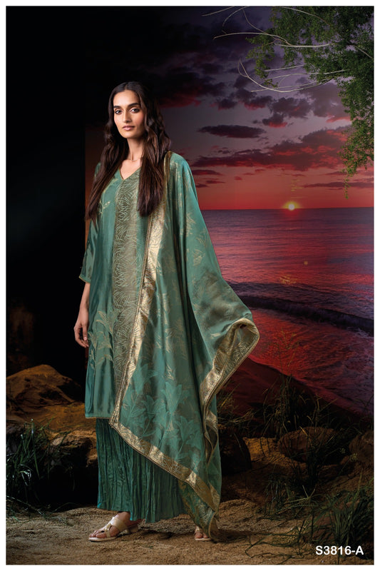 Ganga PRAXIS S3816 |Premium Pure Viscose Woven Silk Suit – Ganga Suits Ashok Lal & Sons