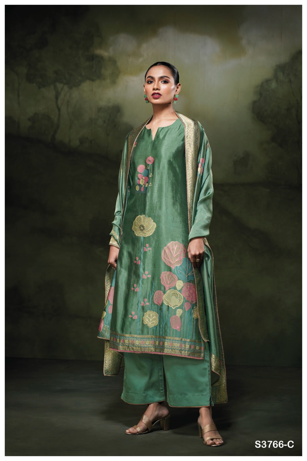 Ganga PONDS S3766 |Premium Pure Viscose Woven Suit – Ganga Suits Ashok Lal & Sons