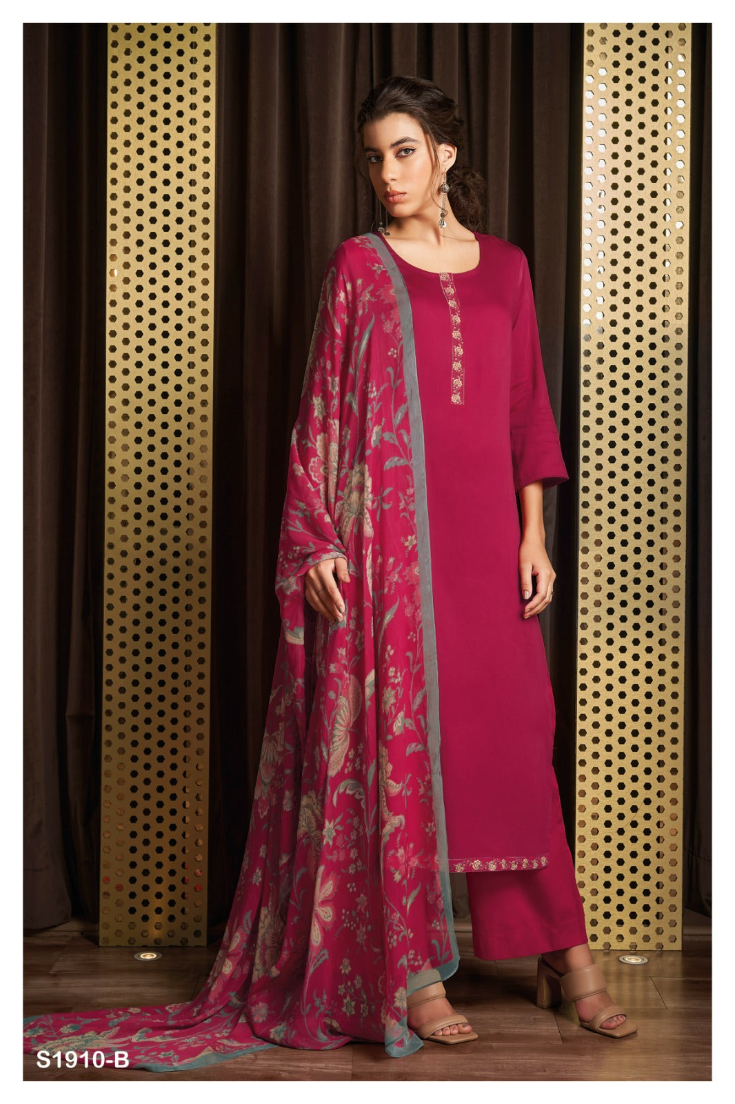 Ganga BRYNNE S1910 |Premium Cotton Silk Solid Suit – Ganga Suits Ashok Lal & Sons