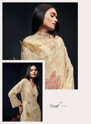 Ganga ZANERA C1689 TO C1694 |Premium Bemberg Silk Jari Zhilmil Suit – Ganga Suits Ashok Lal & Sons