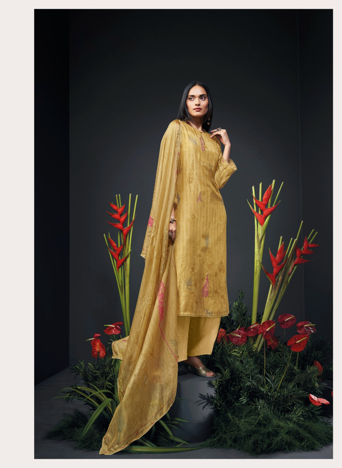 Ganga ZANERA C1689 TO C1694 |Premium Bemberg Silk Jari Zhilmil Suit – Ganga Suits Ashok Lal & Sons