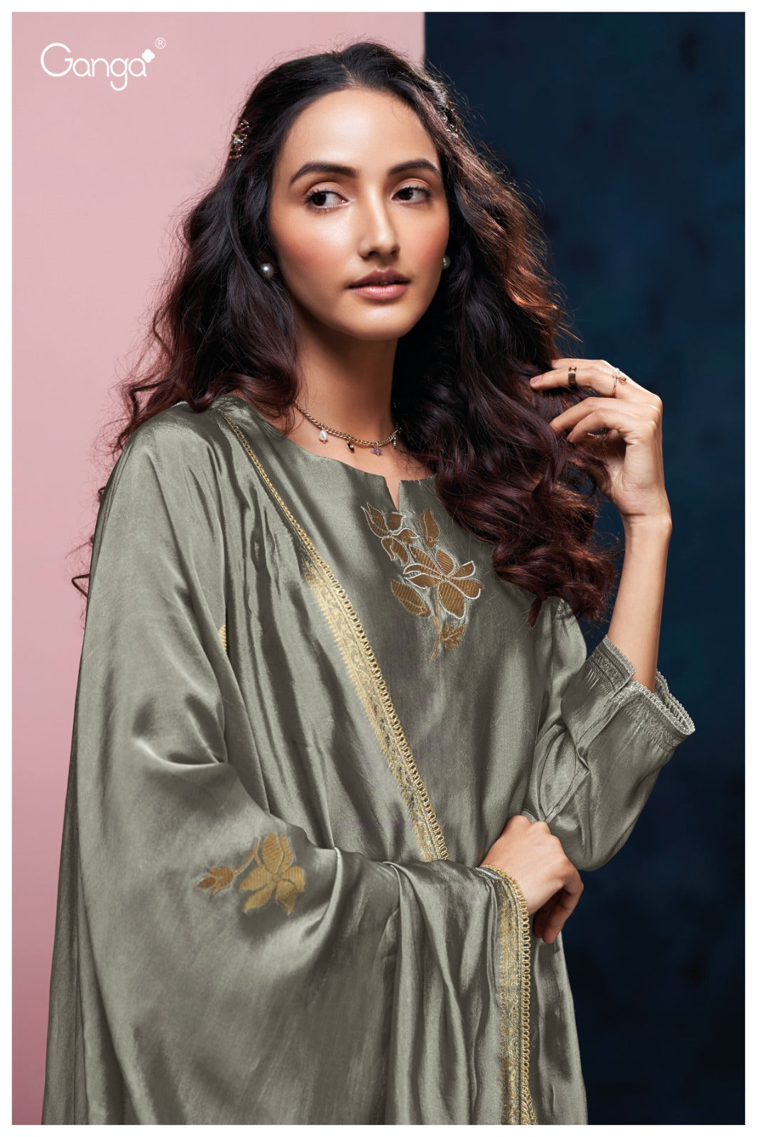 Ganga BRIORA S3986 |Premium Pure Viscose Woven Silk Suit – Ganga Suits Ashok Lal & Sons