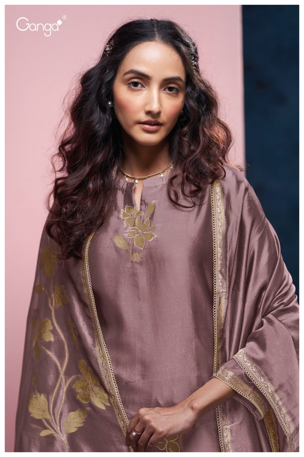 Ganga BRIORA S3986 |Premium Pure Viscose Woven Silk Suit – Ganga Suits Ashok Lal & Sons