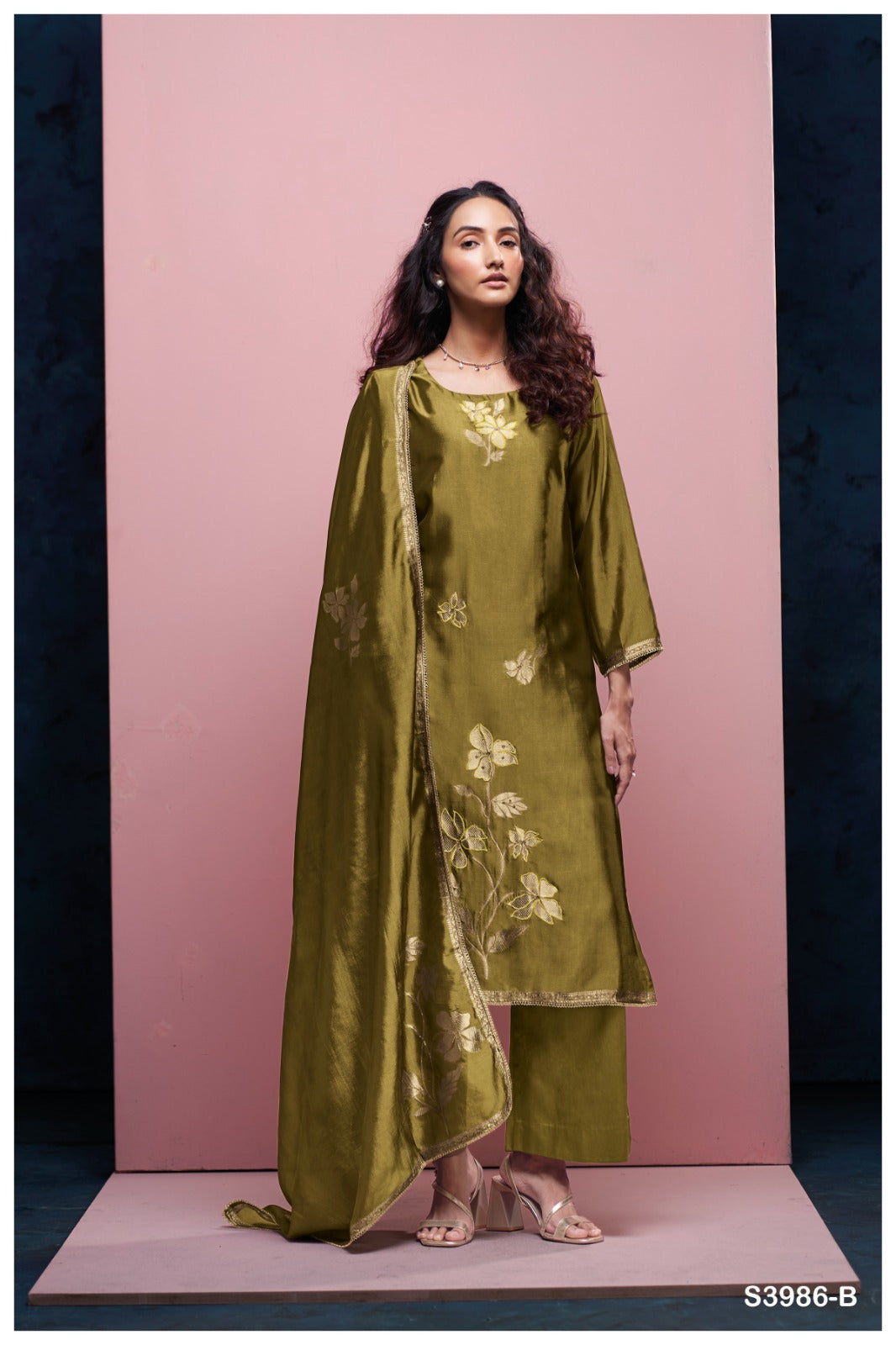 Ganga BRIORA S3986 |Premium Pure Viscose Woven Silk Suit – Ganga Suits Ashok Lal & Sons