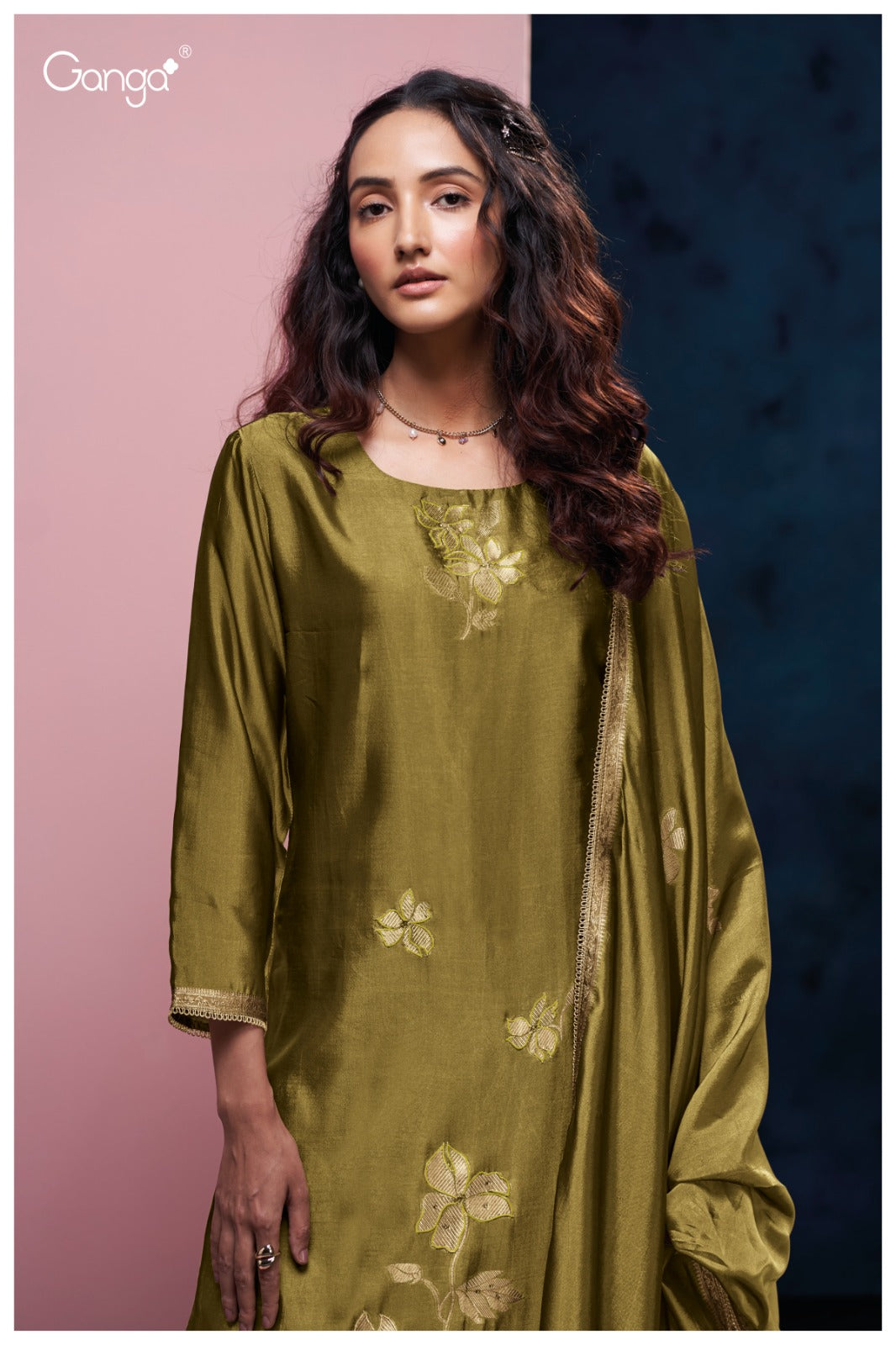 Ganga BRIORA S3986 |Premium Pure Viscose Woven Silk Suit – Ganga Suits Ashok Lal & Sons