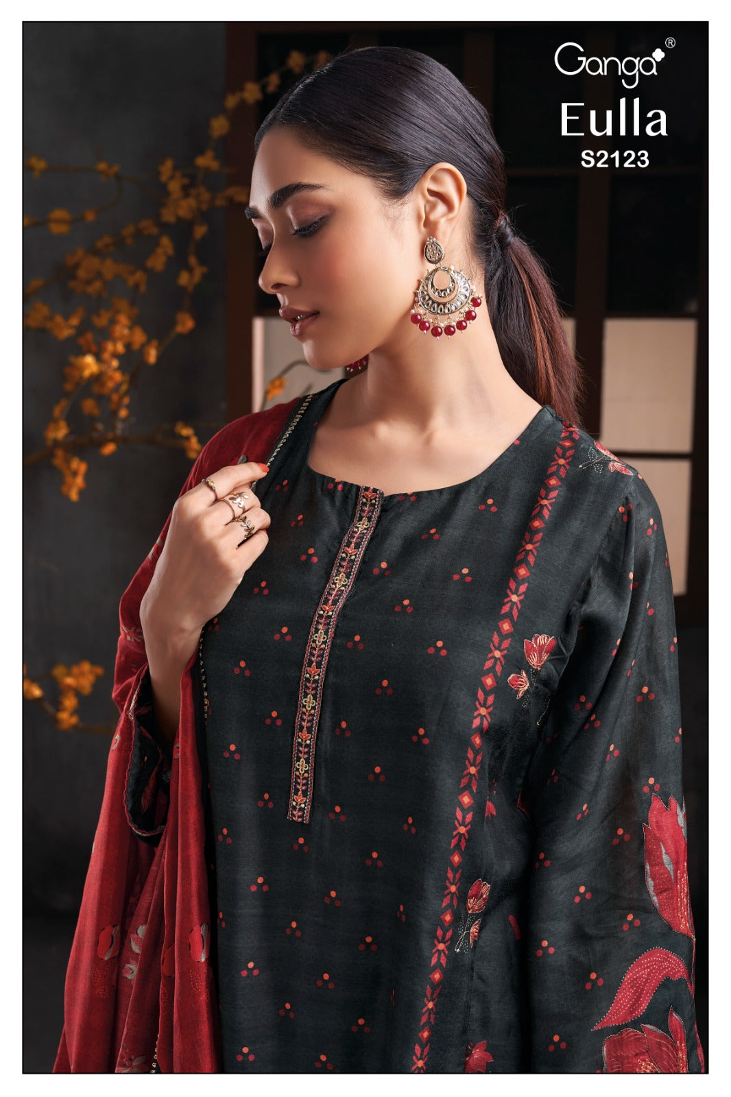Ganga EULLA S2123|Premium Bemberg Silk Suit – Ganga Suits Ashok Lal & Sons