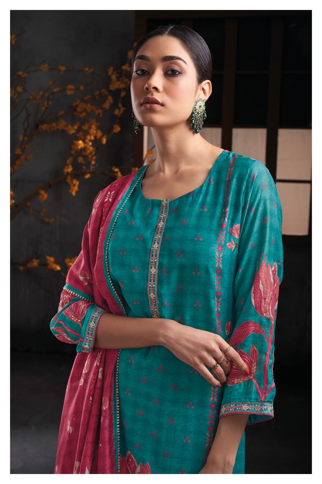 Ganga EULLA S2123|Premium Bemberg Silk Suit – Ganga Suits Ashok Lal & Sons