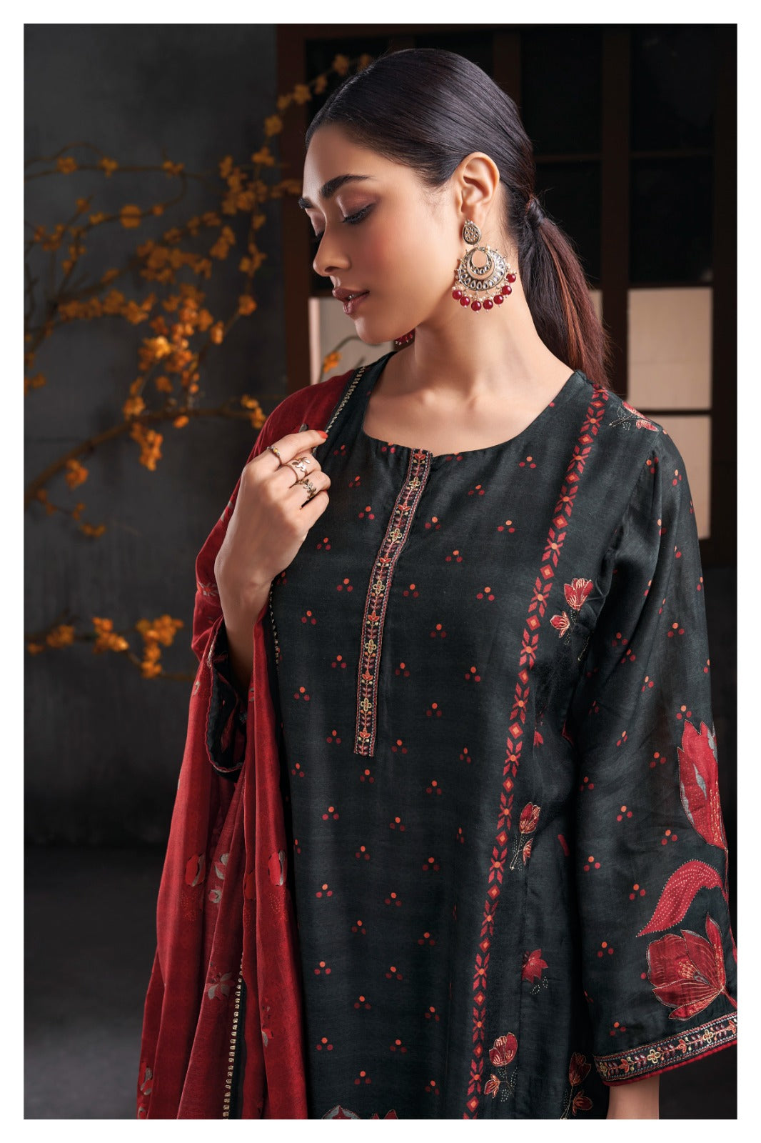 Ganga EULLA S2123|Premium Bemberg Silk Suit – Ganga Suits Ashok Lal & Sons