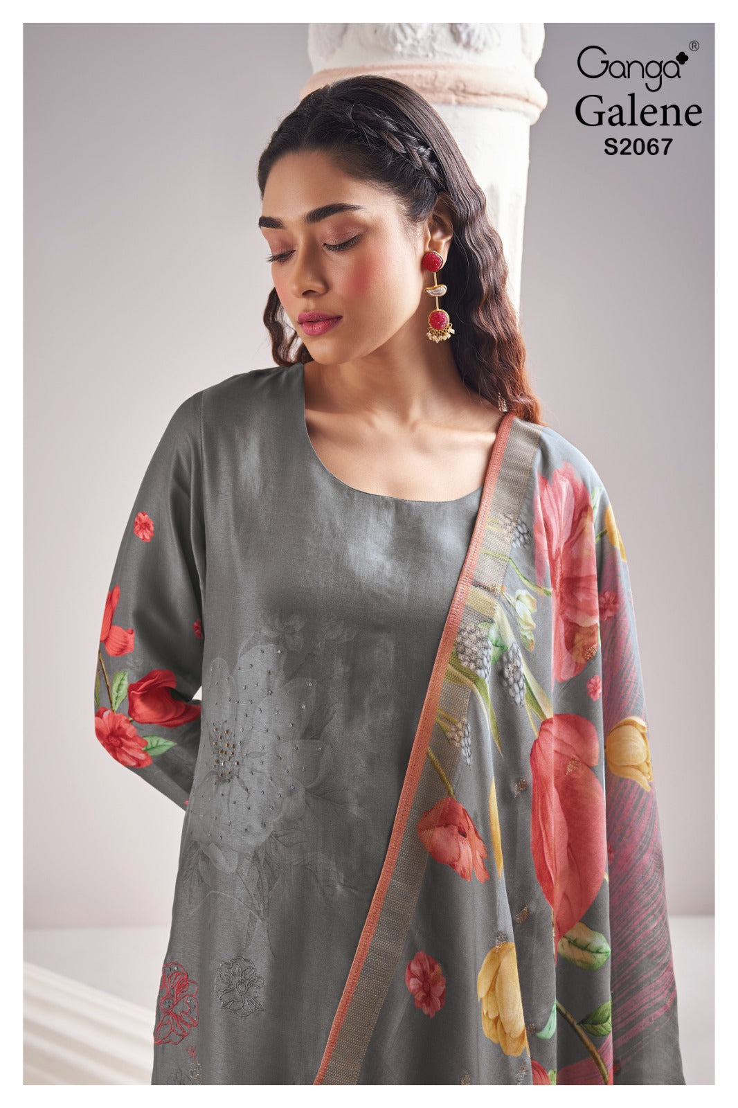 Ganga GALENE S2067|Premium Bemberg Russian Silk Suit – Ganga Suits Ashok Lal & Sons