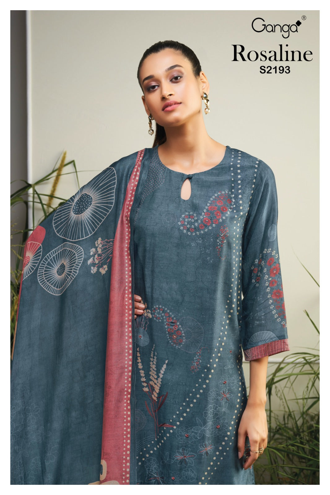 Ganga ROSALINE S2193|Premium Bemberg Silk Suit – Ganga Suits Ashok Lal & Sons
