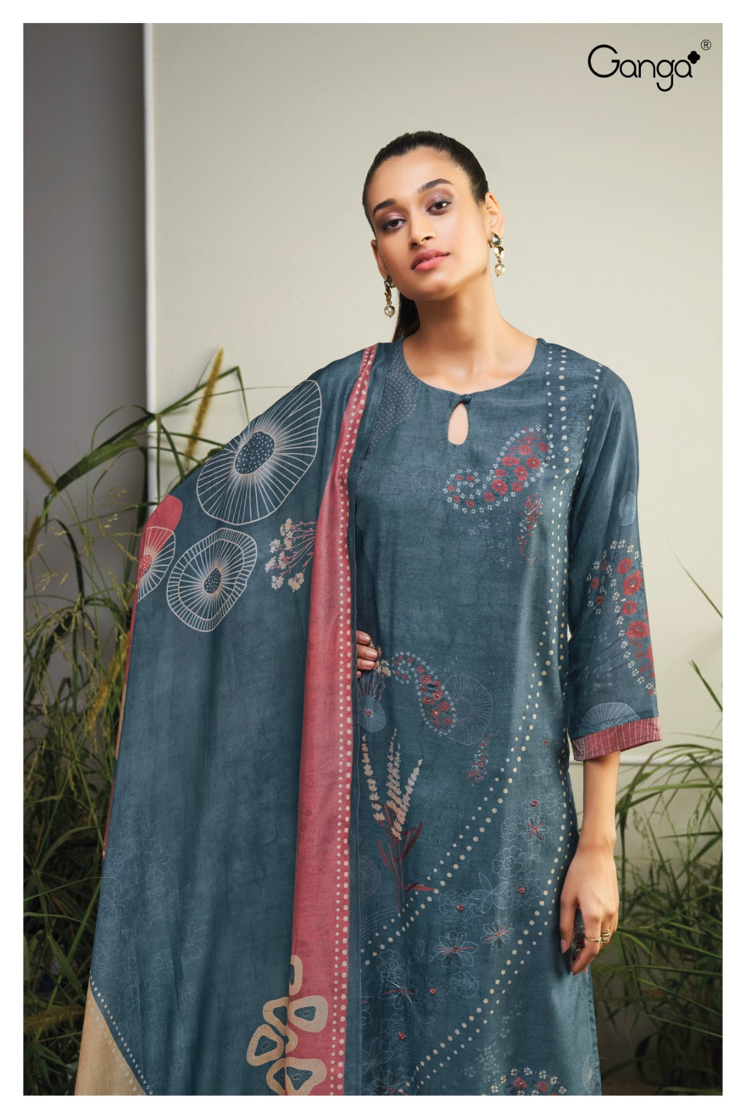 Ganga ROSALINE S2193|Premium Bemberg Silk Suit – Ganga Suits Ashok Lal & Sons
