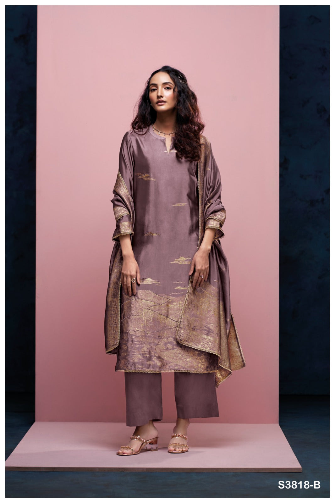 Ganga ANYAA S3818 | Premium Pure Viscose Woven Silk Suit – Ganga Suits Ashok Lal & Sons
