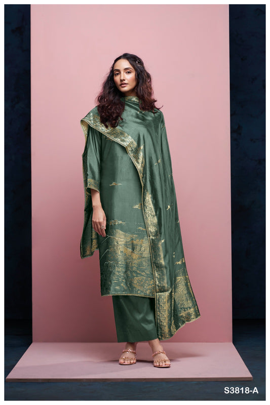 Ganga ANYAA S3818 | Premium Pure Viscose Woven Silk Suit – Ganga Suits Ashok Lal & Sons