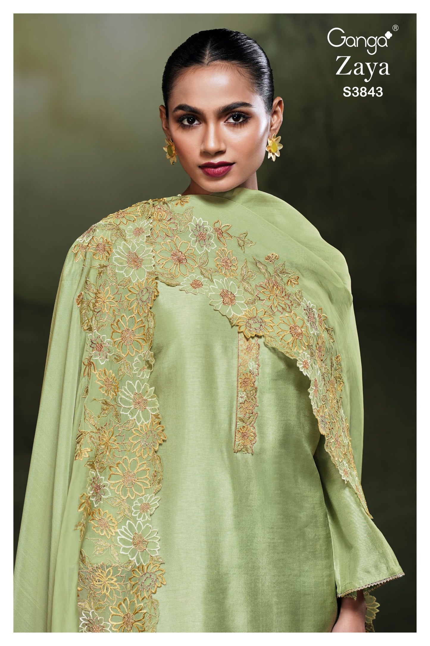 Ganga ZAYA S3843| Premium Pure Bemberg Russian Silk Suit – Ganga Suits Ashok Lal & Sons