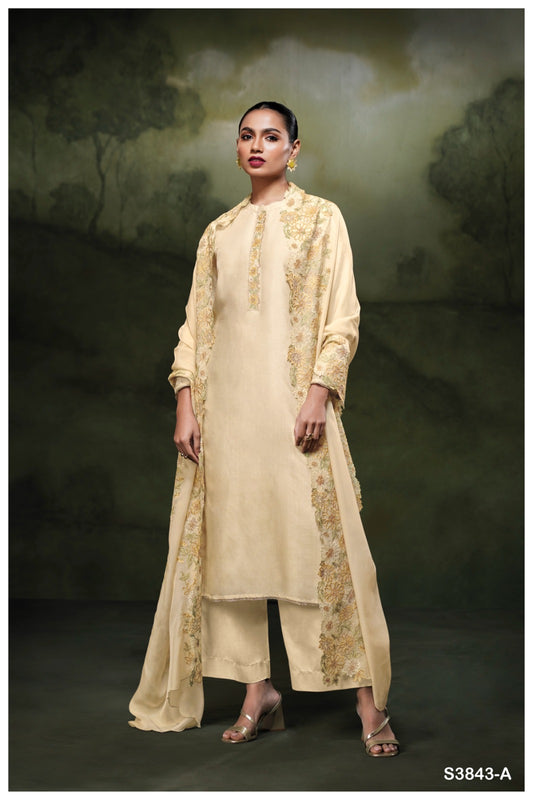 Ganga ZAYA S3843| Premium Pure Bemberg Russian Silk Suit – Ganga Suits Ashok Lal & Sons
