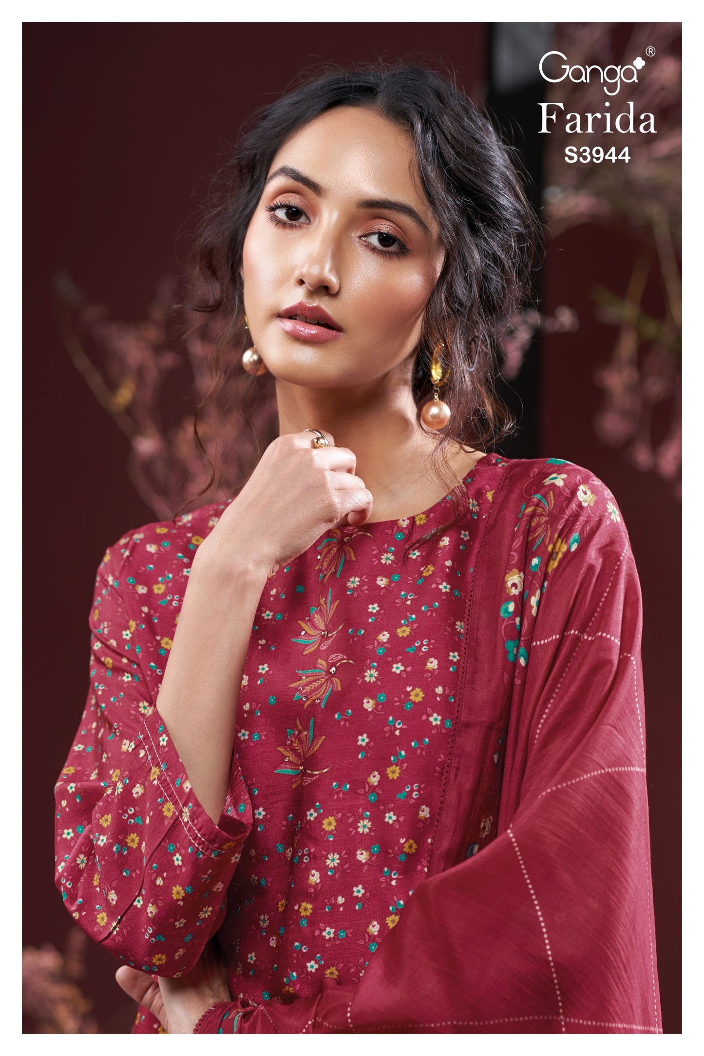 Ganga FARIDA S3944|Premium Pure Bemberg Russian Silk Suit – Ganga Suits Ashok Lal & Sons