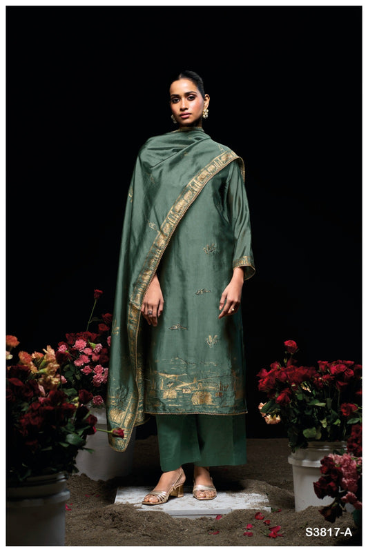 Ganga MEHNAZ S3817 | Premium Pure Viscose Woven Silk Suit – Ganga Suits Ashok Lal & Sons