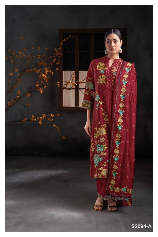 Ganga KELSEY S2094 | Premium Bemberg Silk Satin Suit – Ganga Suits Ashok Lal & Sons