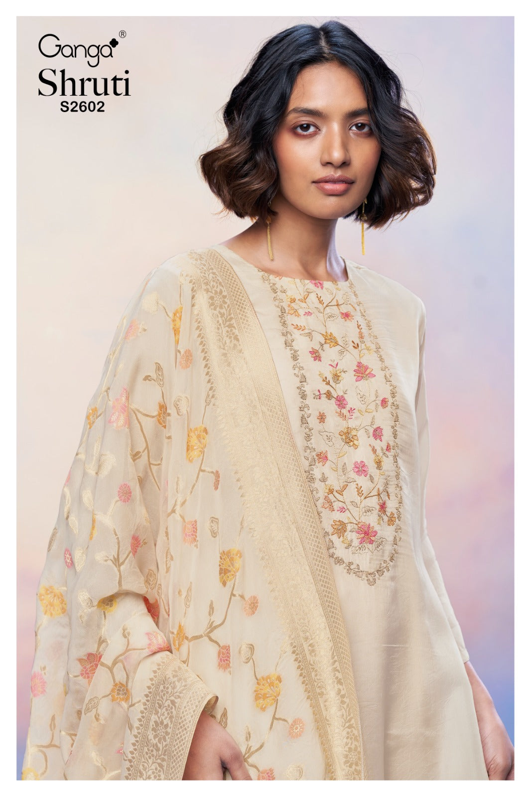 Ganga SHRUTI S2602 | Premium Bemberg Habutai Silk Suit – Ganga Suits Ashok Lal & Sons