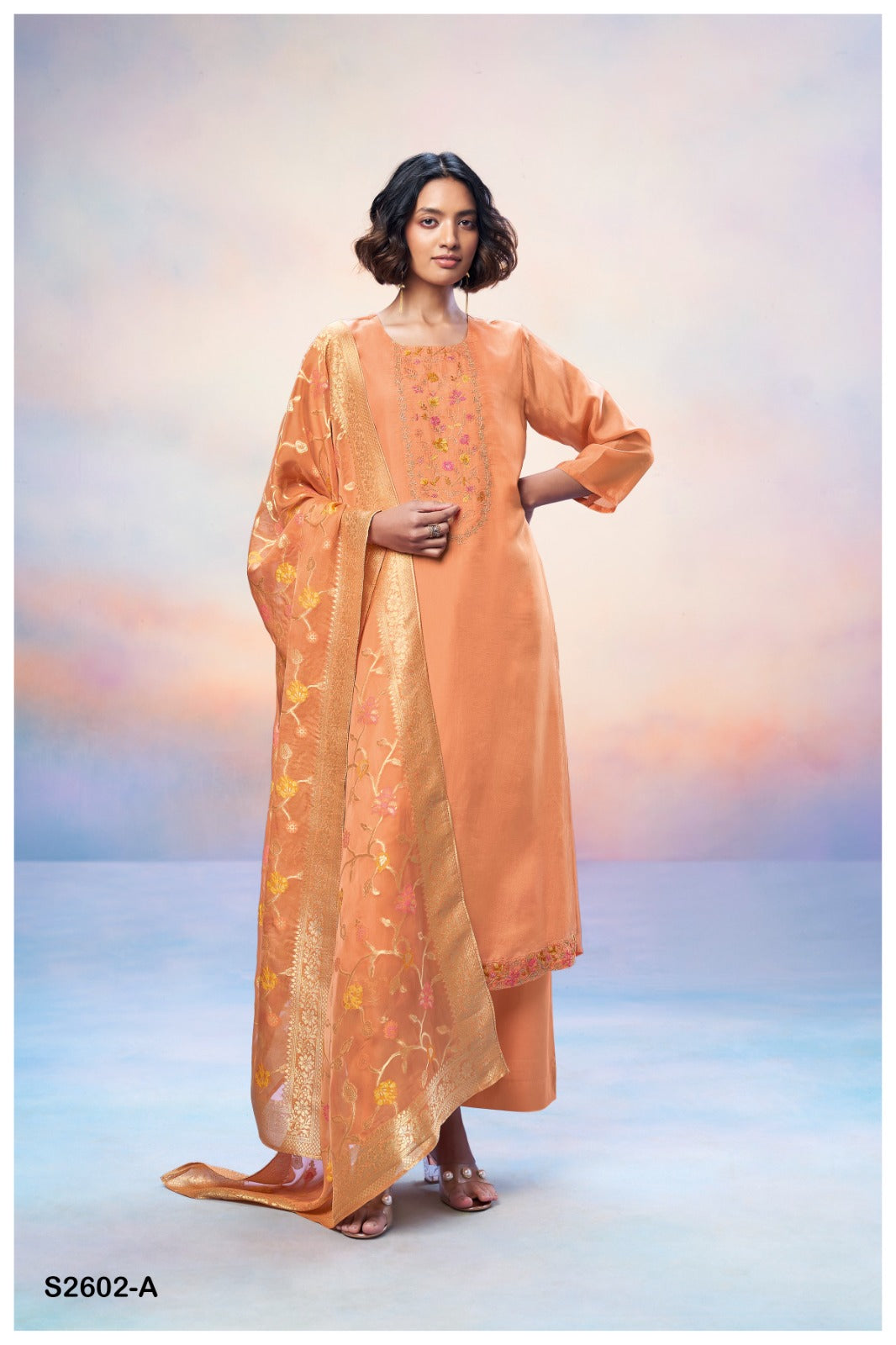Ganga SHRUTI S2602 | Premium Bemberg Habutai Silk Suit – Ganga Suits Ashok Lal & Sons