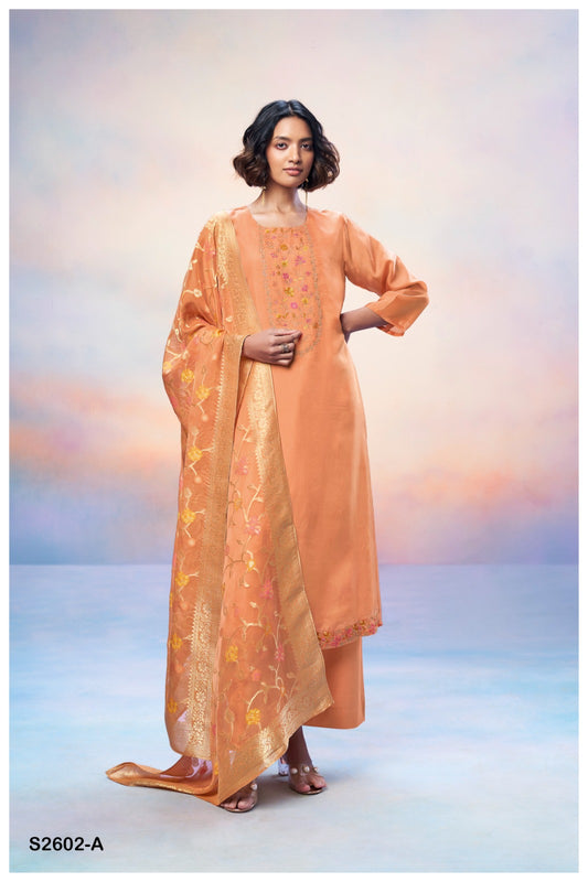 Ganga SHRUTI S2602 | Premium Bemberg Habutai Silk Suit – Ganga Suits Ashok Lal & Sons