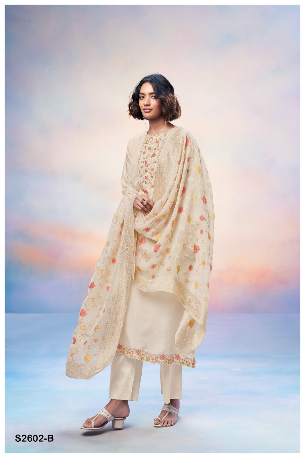 Ganga SHRUTI S2602 | Premium Bemberg Habutai Silk Suit – Ganga Suits Ashok Lal & Sons