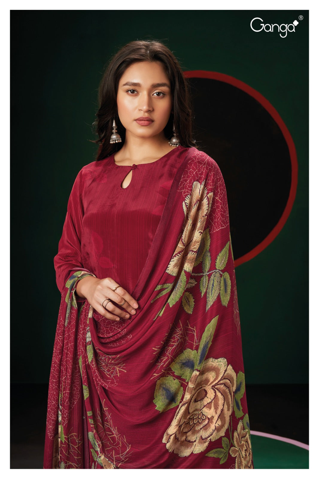 Ganga JAZLYN S2066 | Premium Bemberg Silk Suit – Ganga Suits Ashok Lal & Sons