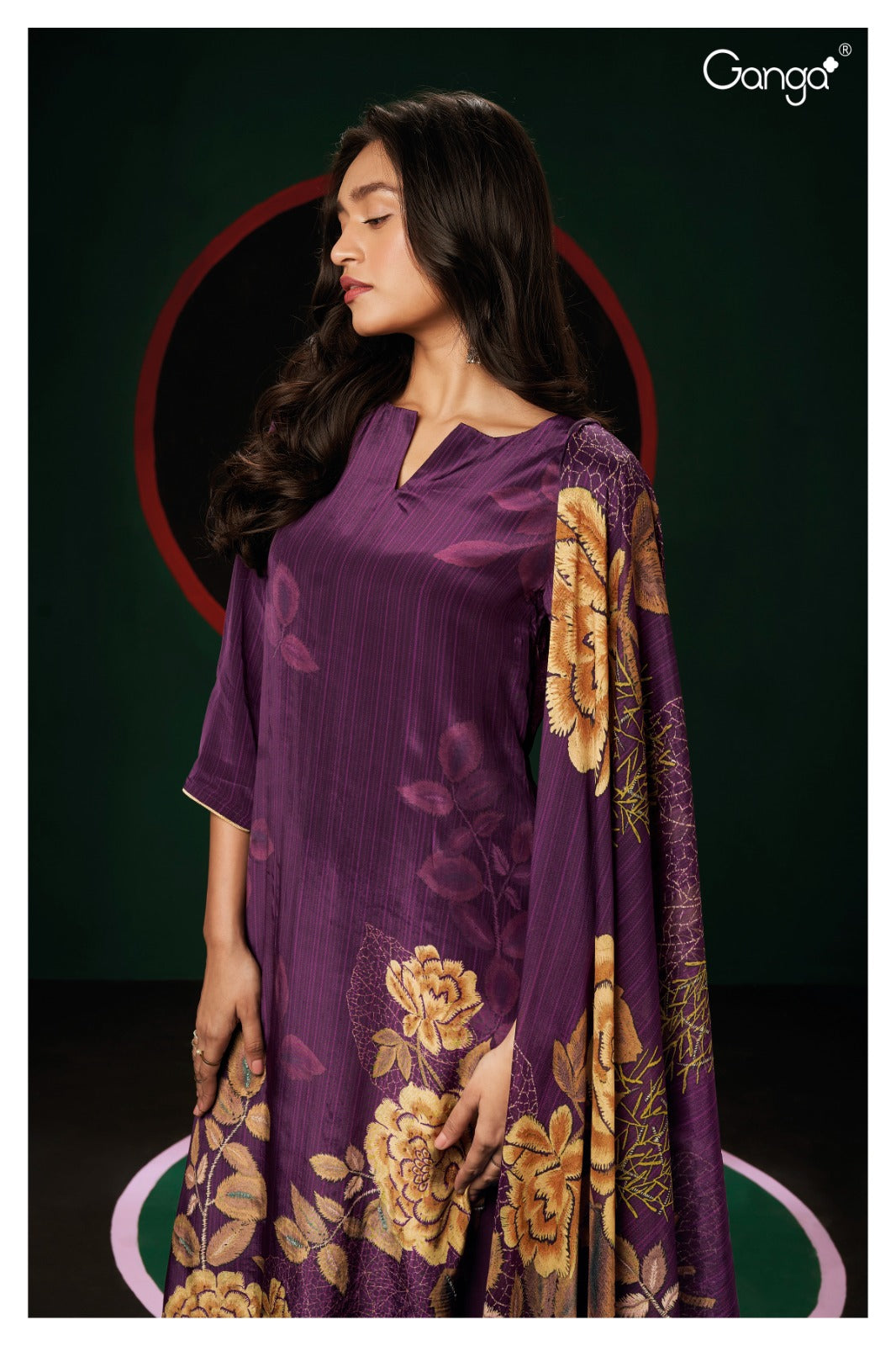 Ganga JAZLYN S2066 | Premium Bemberg Silk Suit – Ganga Suits Ashok Lal & Sons