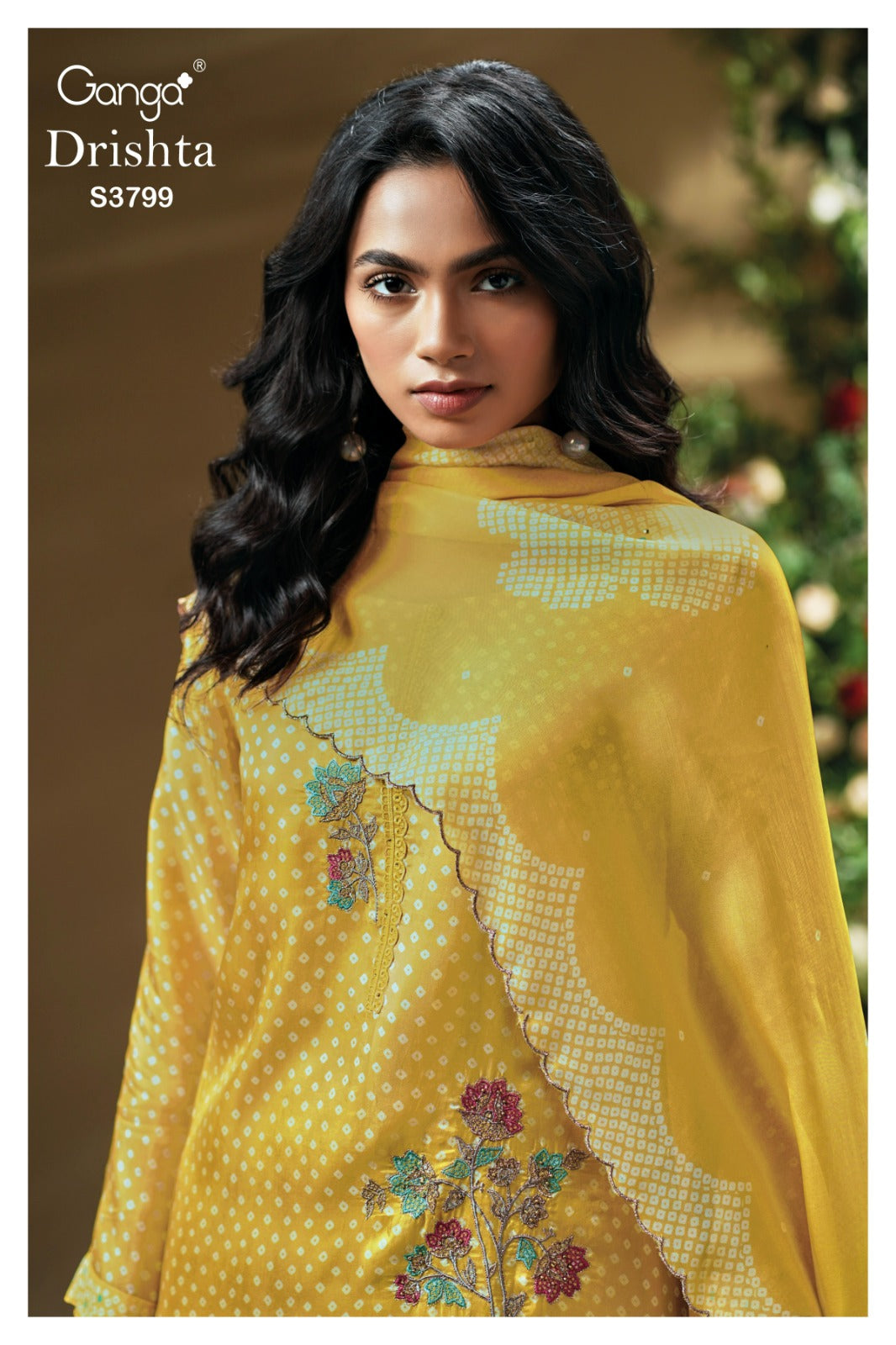 Ganga DRISHTA S3799 | Premium Pure Bemberg Habutai Silk Suit – Ganga Suits Ashok Lal & Sons