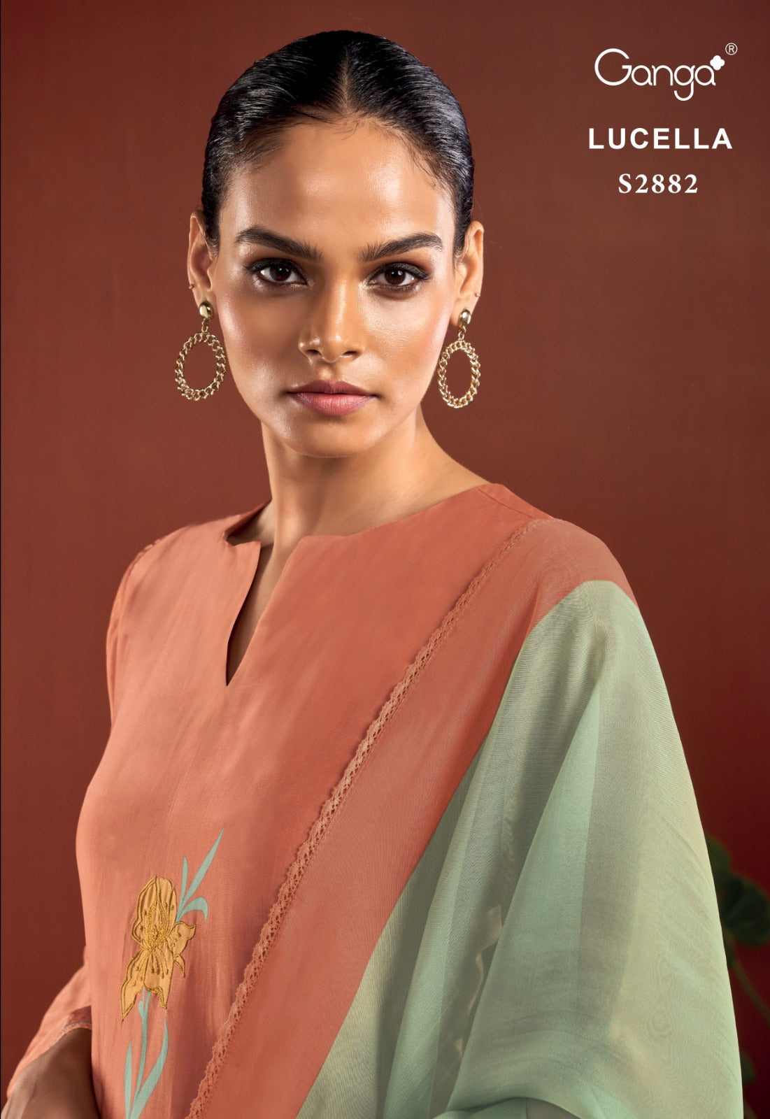 Ganga LUCELLA S2882 Premium Pure Bemberg Silk Suit – Ganga Suits Ashok Lal & Sons