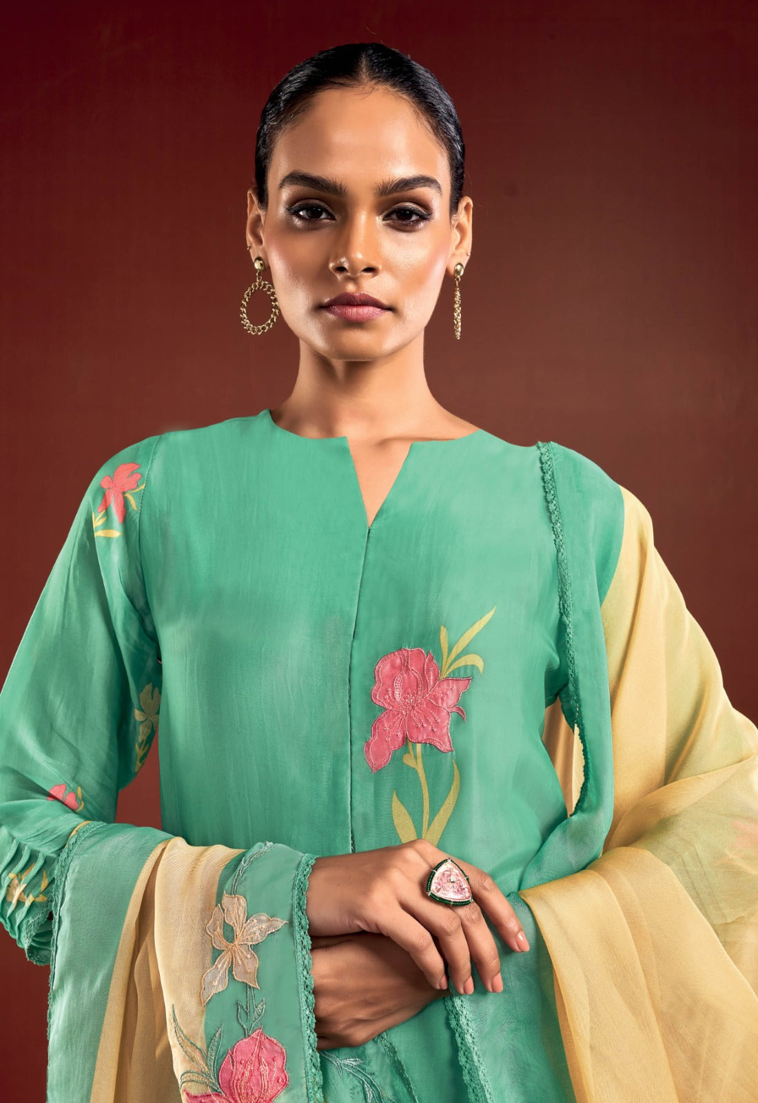 Ganga LUCELLA S2882 Premium Pure Bemberg Silk Suit – Ganga Suits Ashok Lal & Sons